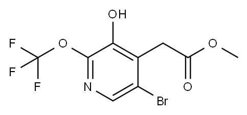 Methyl 5-bromo-3-hydroxy-2-(trifluoromethoxy)pyridine-4-acetate 结构式