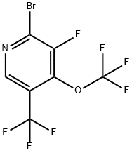 2-Bromo-3-fluoro-4-(trifluoromethoxy)-5-(trifluoromethyl)pyridine 结构式