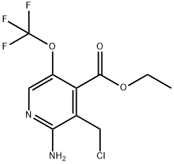 Ethyl 2-amino-3-(chloromethyl)-5-(trifluoromethoxy)pyridine-4-carboxylate 结构式