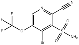 4-Bromo-2-cyano-5-(trifluoromethoxy)pyridine-3-sulfonamide 结构式