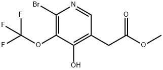 Methyl 2-bromo-4-hydroxy-3-(trifluoromethoxy)pyridine-5-acetate 结构式
