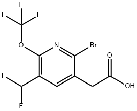 2-Bromo-5-(difluoromethyl)-6-(trifluoromethoxy)pyridine-3-acetic acid 结构式