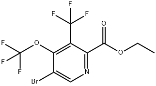 Ethyl 5-bromo-4-(trifluoromethoxy)-3-(trifluoromethyl)pyridine-2-carboxylate 结构式