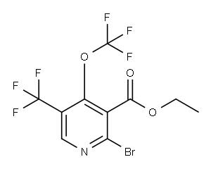 Ethyl 2-bromo-4-(trifluoromethoxy)-5-(trifluoromethyl)pyridine-3-carboxylate 结构式