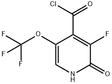 3-Fluoro-2-hydroxy-5-(trifluoromethoxy)pyridine-4-carbonyl chloride 结构式