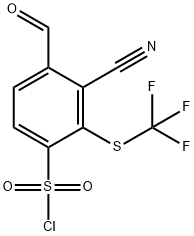 3-Cyano-4-formyl-2-(trifluoromethylthio)benzenesulfonyl chloride 结构式