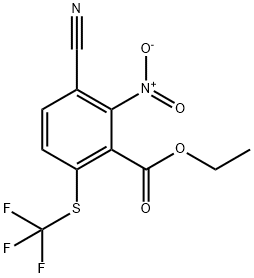Ethyl 3-cyano-2-nitro-6-(trifluoromethylthio)benzoate 结构式