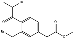 Methyl 3-(bromomethyl)-4-(2-bromopropanoyl)phenylacetate 结构式