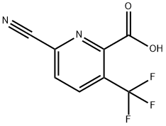 2-Pyridinecarboxylic acid, 6-cyano-3-(trifluoromethyl)- 结构式