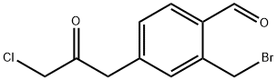2-(Bromomethyl)-4-(3-chloro-2-oxopropyl)benzaldehyde 结构式