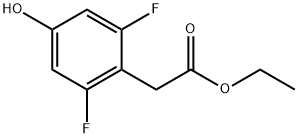 Benzeneacetic acid, 2,6-difluoro-4-hydroxy-, ethyl ester 结构式