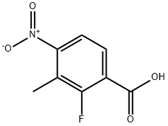 2-氟-3-甲基-4-硝基苯甲酸 结构式