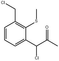 1-Chloro-1-(3-(chloromethyl)-2-(methylthio)phenyl)propan-2-one 结构式