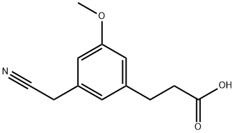 3-(2-Carboxyethyl)-5-methoxyphenylacetonitrile 结构式