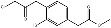 Methyl 4-(3-chloro-2-oxopropyl)-3-mercaptophenylacetate 结构式