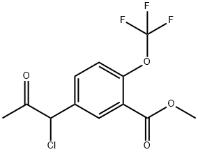 Methyl 5-(1-chloro-2-oxopropyl)-2-(trifluoromethoxy)benzoate 结构式