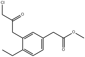 Methyl 3-(3-chloro-2-oxopropyl)-4-ethylphenylacetate 结构式