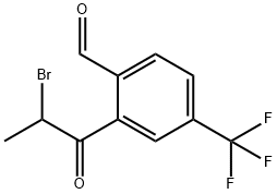 2-(2-Bromopropanoyl)-4-(trifluoromethyl)benzaldehyde 结构式