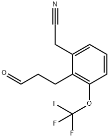 2-(3-Oxopropyl)-3-(trifluoromethoxy)phenylacetonitrile 结构式