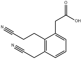 2-(2-(2-Cyanoethyl)-3-(cyanomethyl)phenyl)acetic acid 结构式