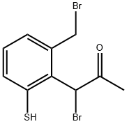 1-Bromo-1-(2-(bromomethyl)-6-mercaptophenyl)propan-2-one 结构式