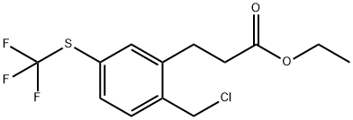 Ethyl 3-(2-(chloromethyl)-5-(trifluoromethylthio)phenyl)propanoate 结构式