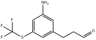 3-(3-Amino-5-(trifluoromethylthio)phenyl)propanal 结构式