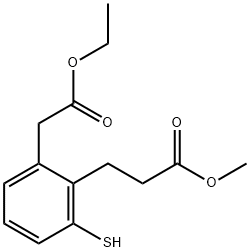 Ethyl 3-mercapto-2-(3-methoxy-3-oxopropyl)phenylacetate 结构式