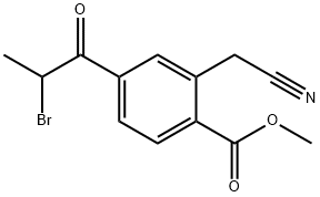 Methyl 4-(2-bromopropanoyl)-2-(cyanomethyl)benzoate 结构式