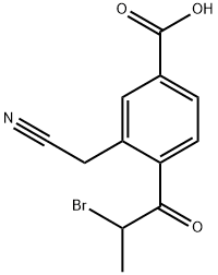 2-(2-Bromopropanoyl)-5-carboxyphenylacetonitrile 结构式