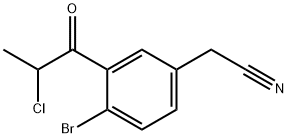 4-Bromo-3-(2-chloropropanoyl)phenylacetonitrile 结构式