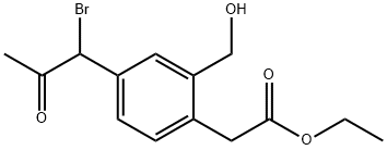Ethyl 4-(1-bromo-2-oxopropyl)-2-(hydroxymethyl)phenylacetate 结构式