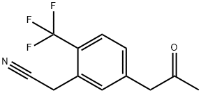 5-(2-Oxopropyl)-2-(trifluoromethyl)phenylacetonitrile 结构式