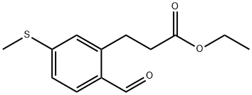 Ethyl 3-(2-formyl-5-(methylthio)phenyl)propanoate 结构式