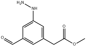 Methyl 3-formyl-5-hydrazinylphenylacetate 结构式