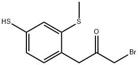 4-(3-Bromo-2-oxopropyl)-3-(methylthio)thiophenol 结构式