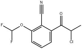 2-(2-Chloropropanoyl)-6-(difluoromethoxy)benzonitrile 结构式