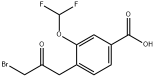 4-(3-Bromo-2-oxopropyl)-3-(difluoromethoxy)benzoic acid 结构式