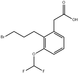 2-(3-Bromopropyl)-3-(difluoromethoxy)phenylacetic acid 结构式