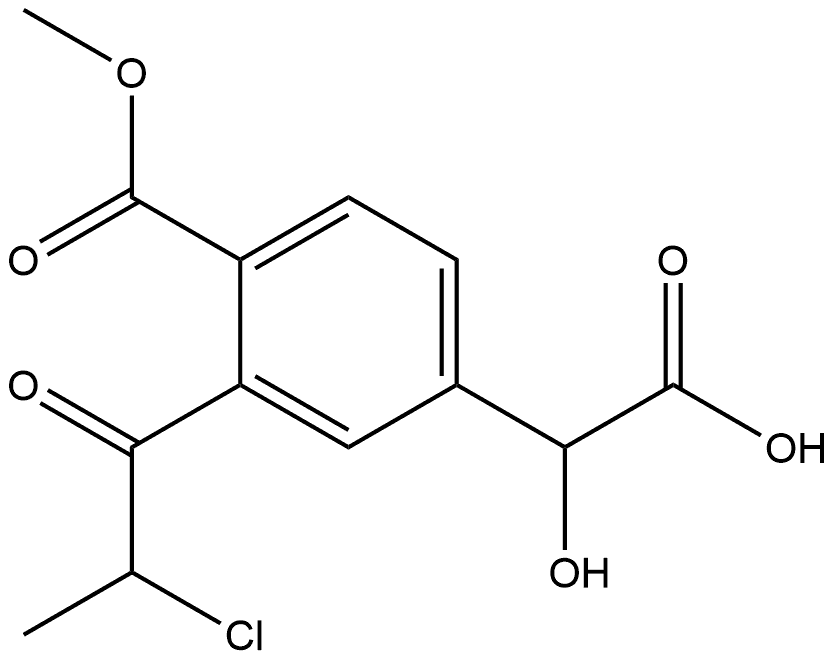 Methyl 4-(carboxy(hydroxy)methyl)-2-(2-chloropropanoyl)benzoate 结构式