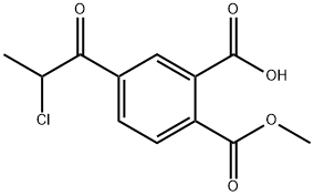 Methyl 2-carboxy-4-(2-chloropropanoyl)benzoate 结构式