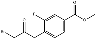 Methyl 4-(3-bromo-2-oxopropyl)-3-fluorobenzoate 结构式
