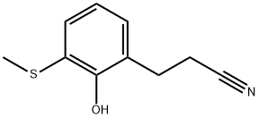 3-(2-Hydroxy-3-(methylthio)phenyl)propanenitrile 结构式