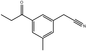 3-Methyl-5-propionylphenylacetonitrile 结构式