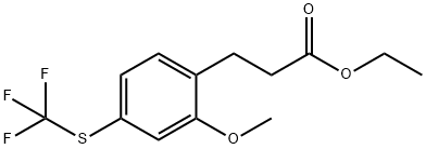 Ethyl 3-(2-methoxy-4-(trifluoromethylthio)phenyl)propanoate 结构式