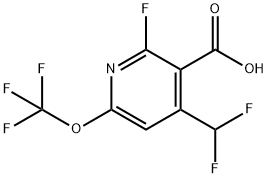 4-(Difluoromethyl)-2-fluoro-6-(trifluoromethoxy)pyridine-3-carboxylic acid 结构式