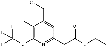 Ethyl 4-(chloromethyl)-3-fluoro-2-(trifluoromethoxy)pyridine-6-acetate 结构式