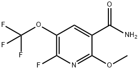 2-Fluoro-6-methoxy-3-(trifluoromethoxy)pyridine-5-carboxamide 结构式