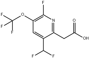 5-(Difluoromethyl)-2-fluoro-3-(trifluoromethoxy)pyridine-6-acetic acid 结构式