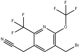 3-(Bromomethyl)-2-(trifluoromethoxy)-6-(trifluoromethyl)pyridine-5-acetonitrile 结构式